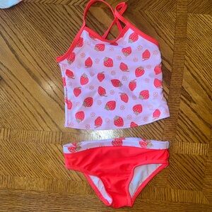 Wonder Nation girl 2T strawberry two-piece swimsuit